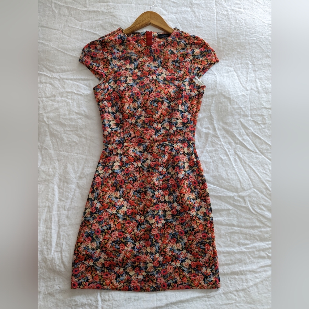 Zara Floral Bodycon Mini Dress